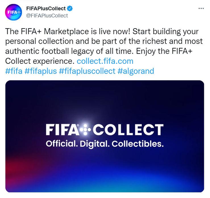 由国际足联推出的 NFT 市场 FIFA+ Collect 已上线