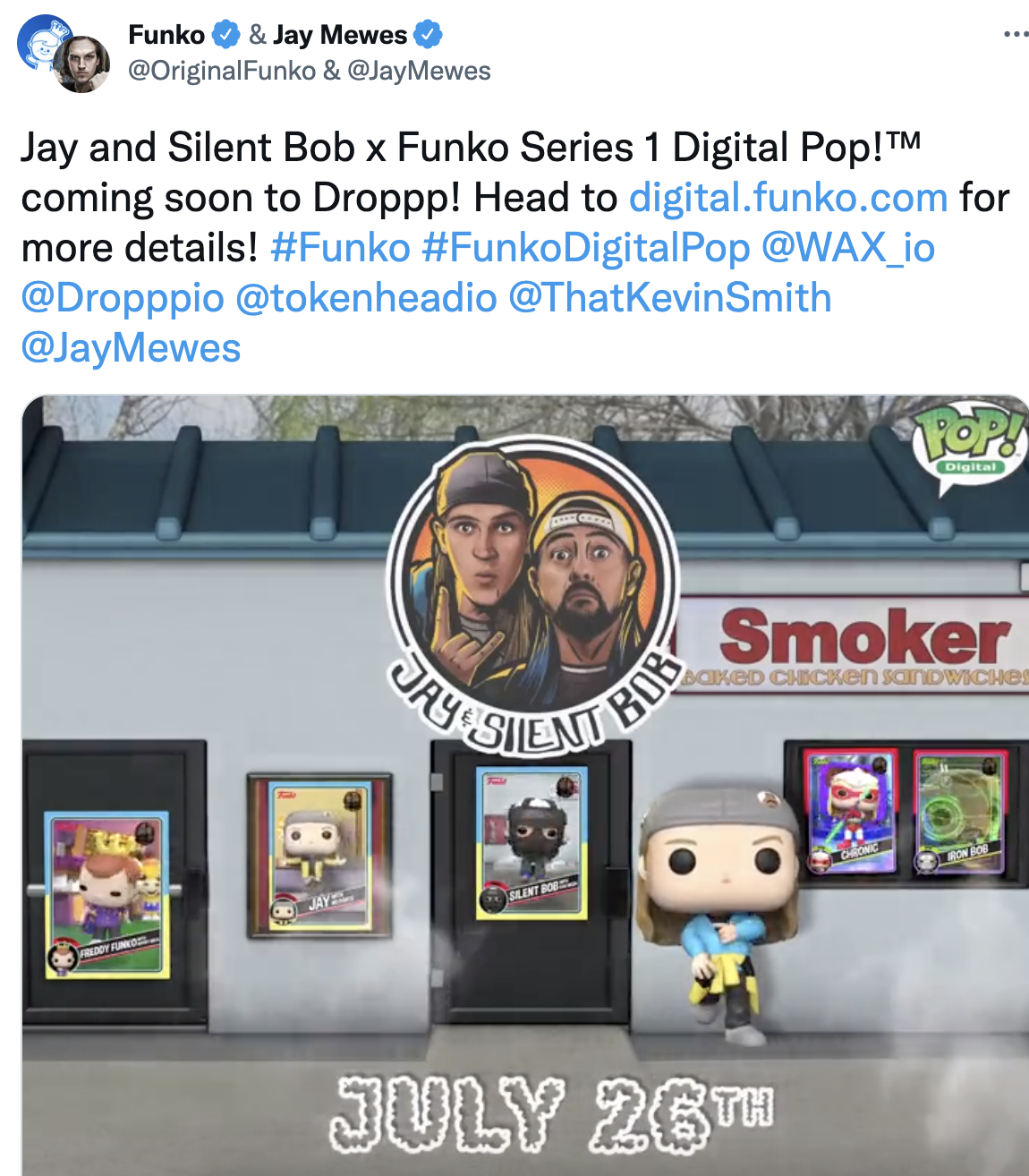 美国潮玩上市公司 Funko 将在 WAX 上推出基于电影《白烂贱客》的 NFT 系列
