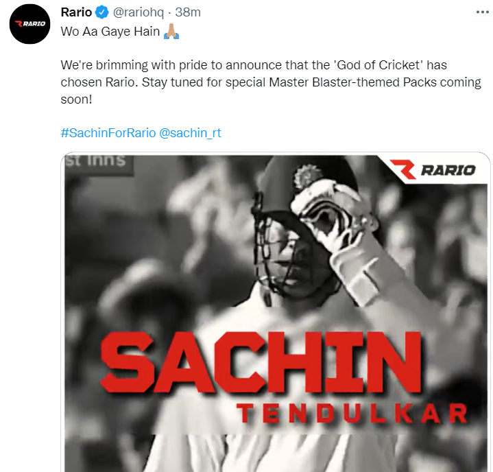 印度板球传奇人物 Sachin Tendulkar 将在 NFT 平台 Rario 上发布独家 NFT 系列